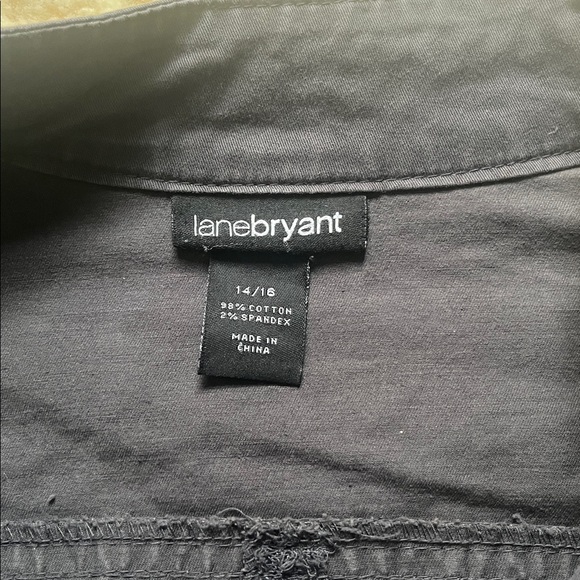 Lane Bryant cotton military style jacket with cinch drawstring sparkle EUC - Picture 7 of 11